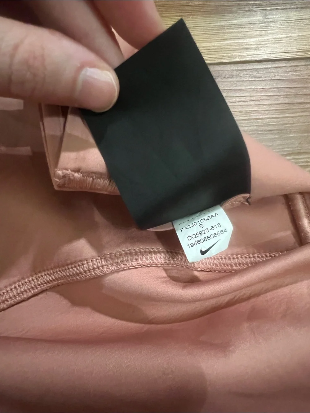 Nike Coral High-Rise Bike Shorts with Zippered Pocket tight fit